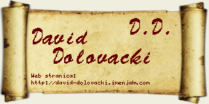 David Dolovački vizit kartica